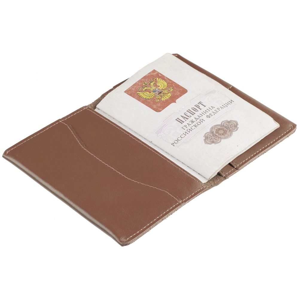 Обложка для паспорта Apache, коричневая (какао), коричневый, кожа