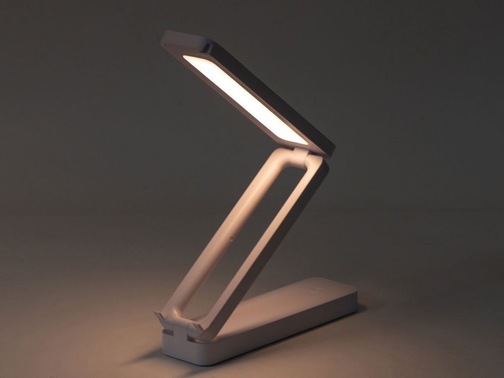 Складывающая настольная лампа с подставкой для телефона «Stack N», 3 Вт, белый, пластик
