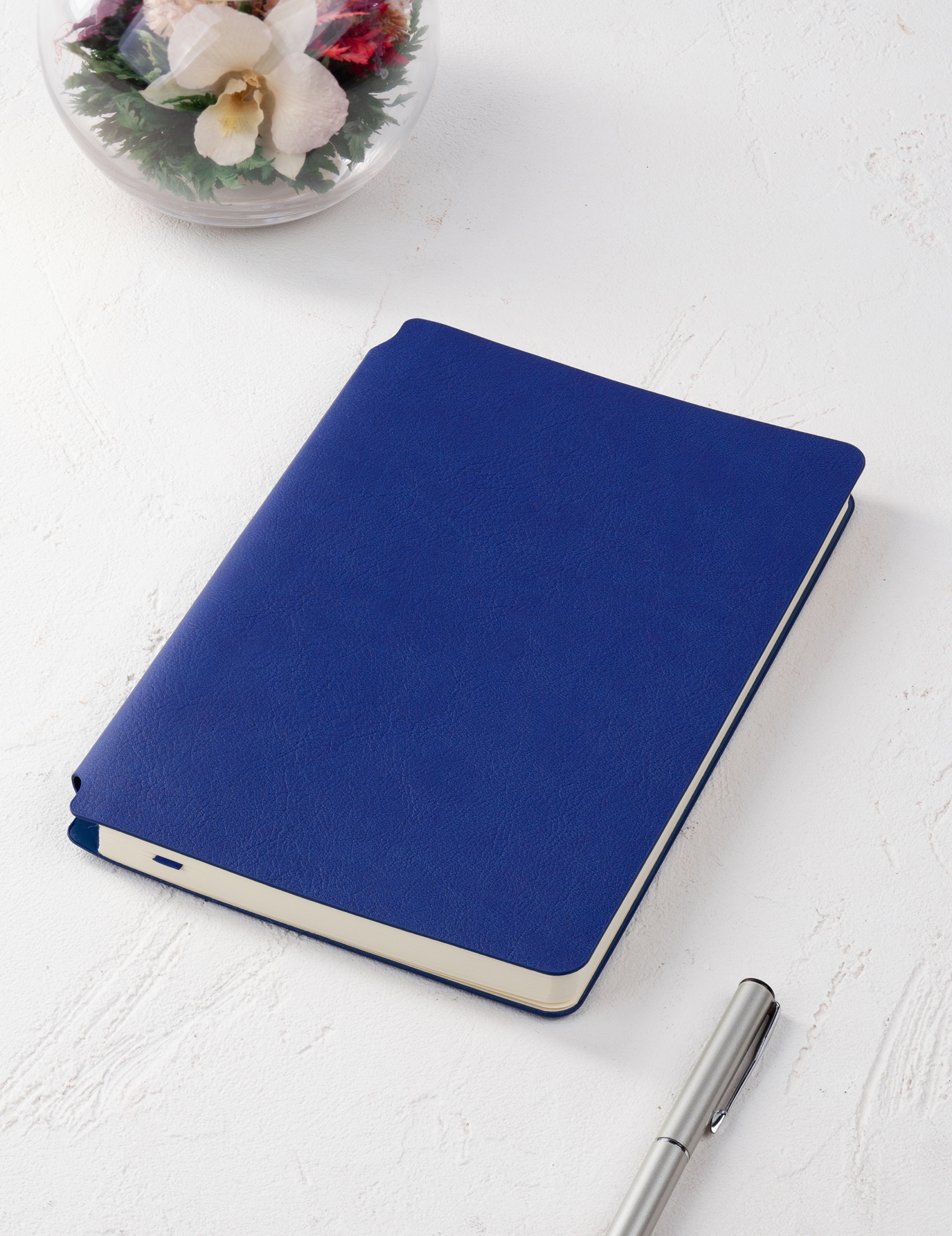 Ежедневник недатированный "Альба", формат А5, гибкая обложка, синий, кожзам