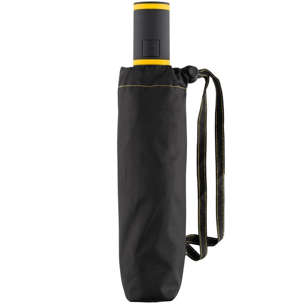 Зонт складной AOC Mini с цветными спицами, желтый, желтый, 190t; ручка - пластик, купол - эпонж, сталь, 190t; каркас - стеклопластик