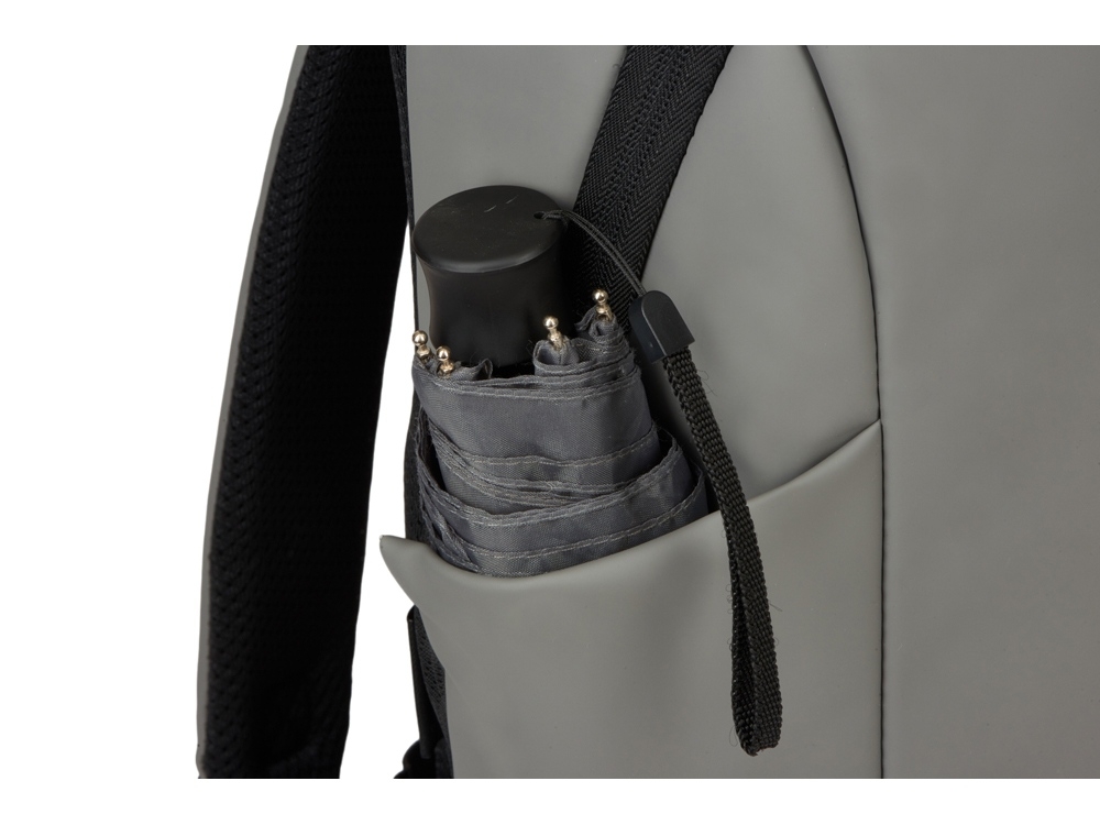 Рюкзак «Sofit» для ноутбука 14'' из экокожи, серый, полиэстер, кожзам