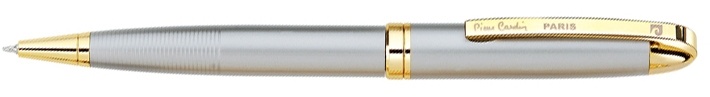Ручка шариковая Pierre Cardin GAMME. Цвет - бежево-серебристый. Упаковка Е или Е-1., серебристый, нержавеющая сталь, ювелирная латунь