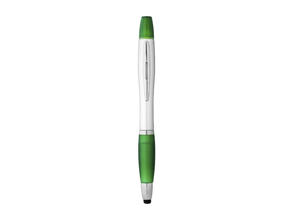 Ручка-стилус шариковая «Nash» с маркером, зеленый, серебристый, пластик