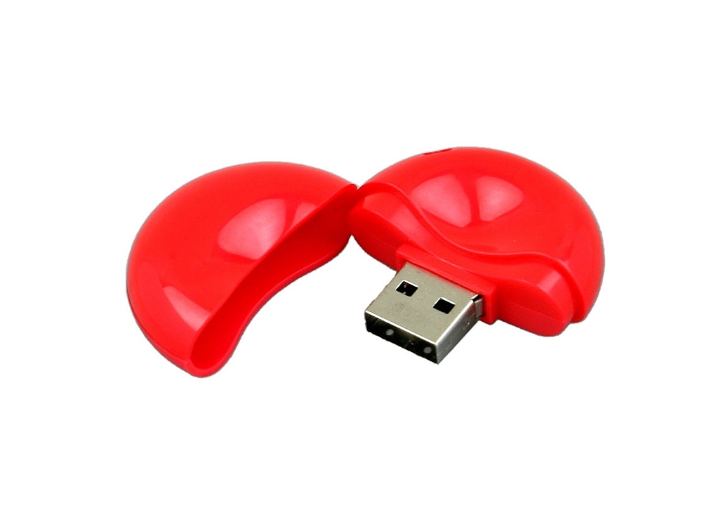 USB 2.0- флешка промо на 32 Гб круглой формы, красный, пластик