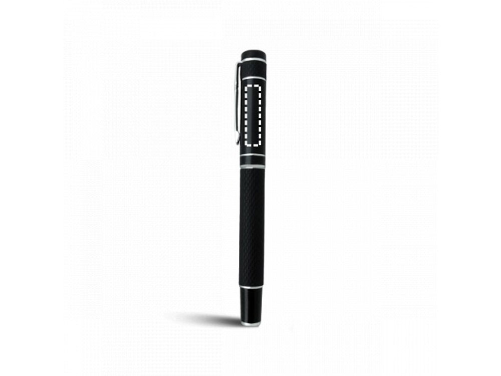 Ручка из металла и искусственной кожи «MOON», черный, металл