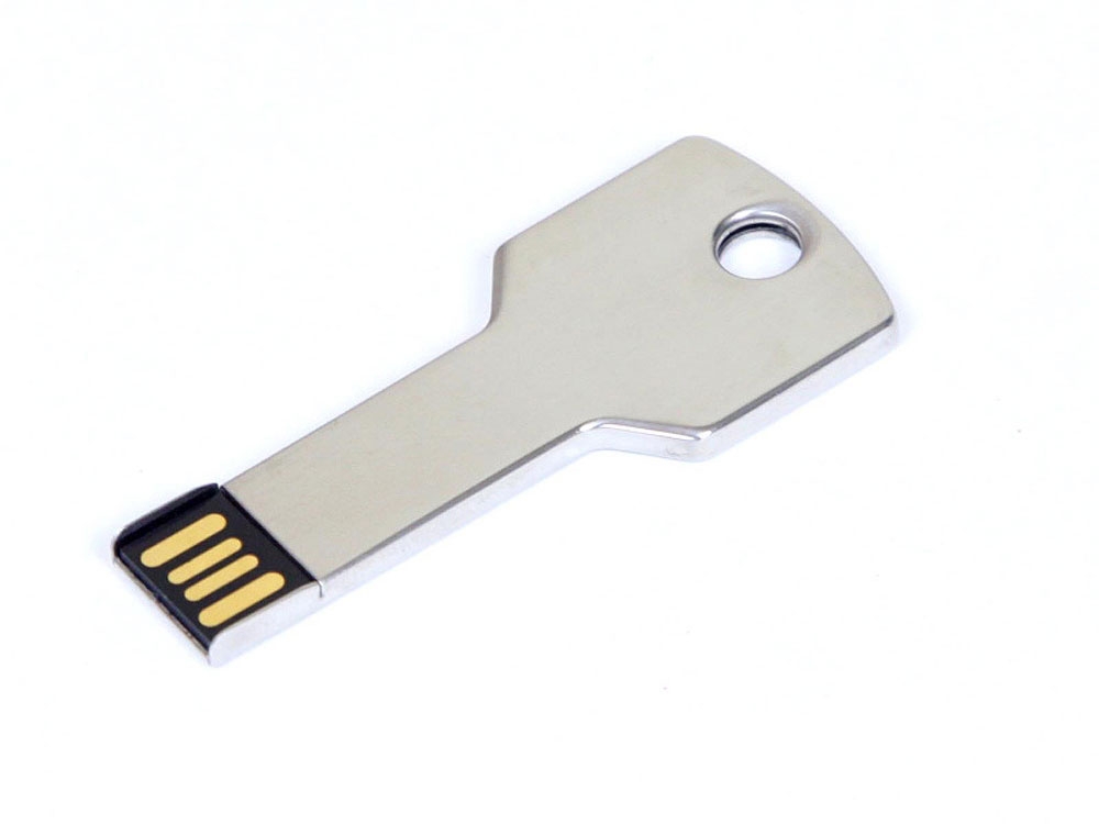 USB 2.0- флешка на 8 Гб в виде ключа, серебристый, металл