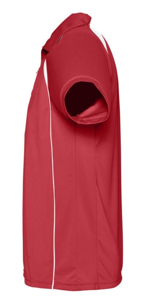 Спортивная рубашка поло Palladium 140 красная с белым, белый, красный, полиэстер 100%, плотность 140 г/м²