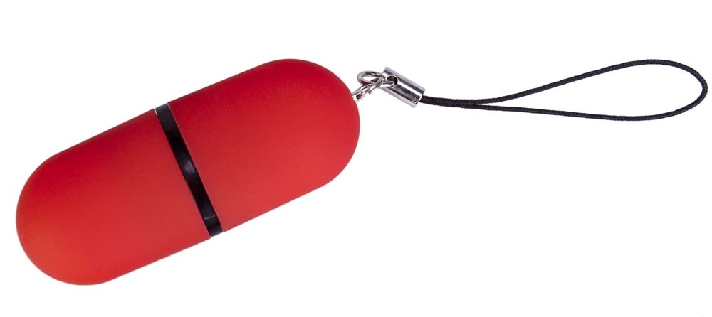 Флешка «Капсула», красная, 8 Гб, красный, пластик, софт-тач покрытие
