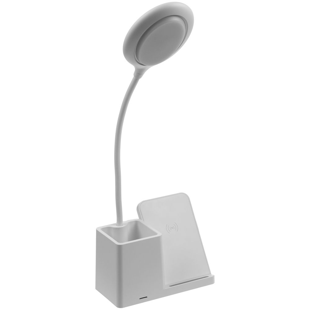 Лампа с органайзером и беспроводной зарядкой writeLight, ver. 2, белая, белый