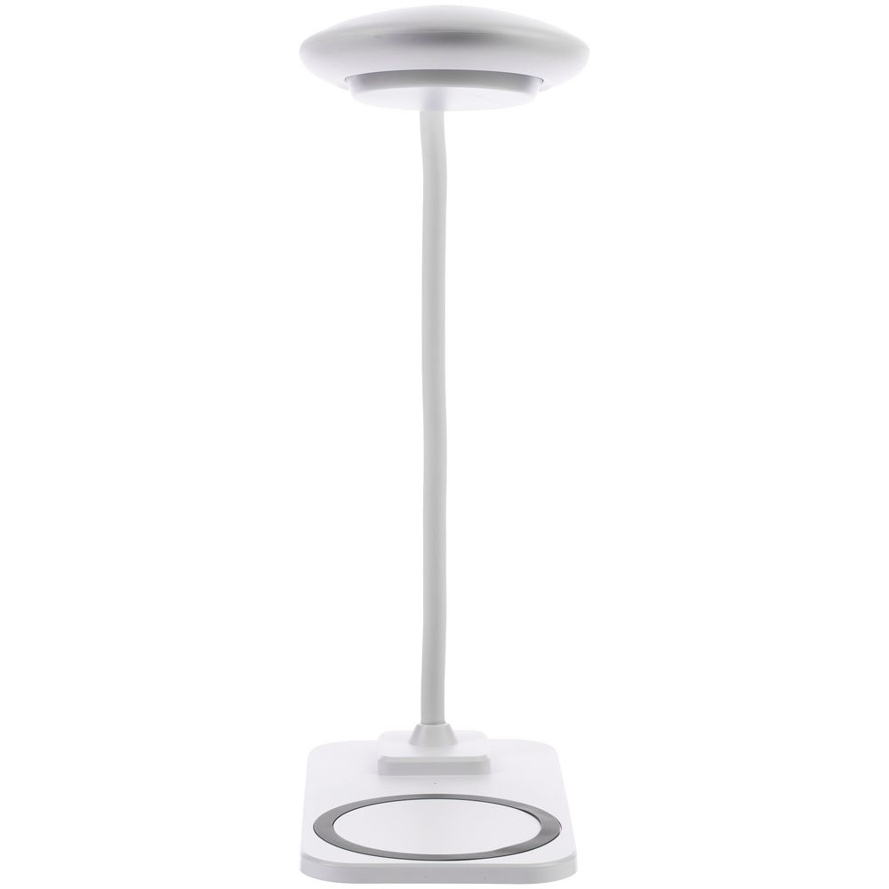 Настольная лампа с беспроводной зарядкой Modicum, белая, белый, пластик