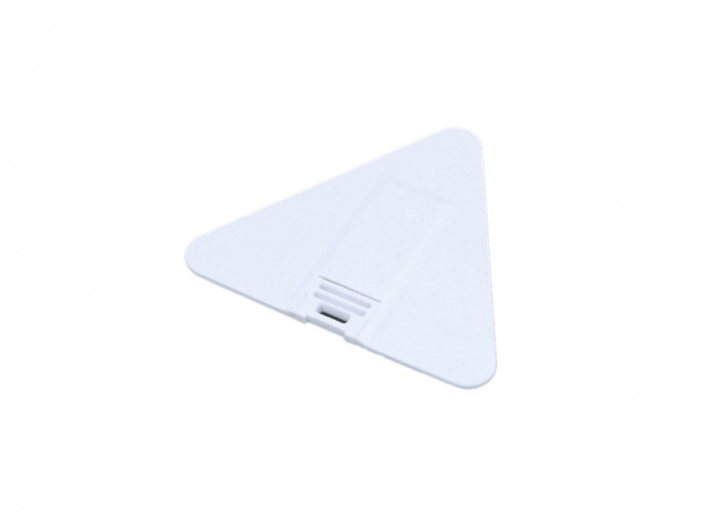 USB 2.0- флешка на 32 Гб в виде пластиковой карточки треугольной формы, белый, пластик