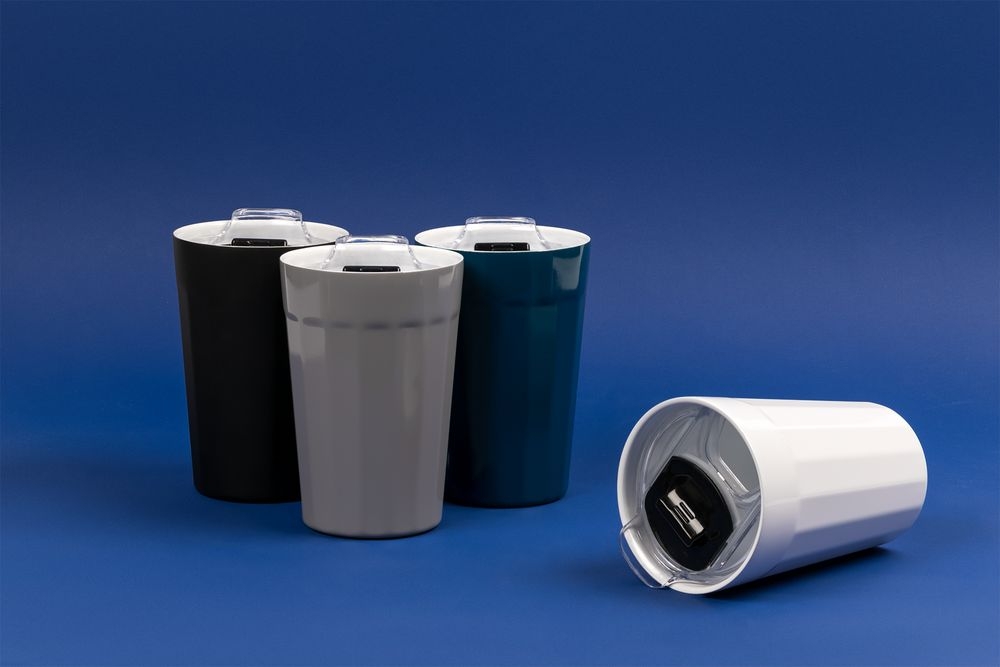 Термостакан iconyMug, серый, серый, корпус - нержавеющая сталь, пищевой, пищевая; внутренняя поверхность - керамическое покрытие; крышка - пластик