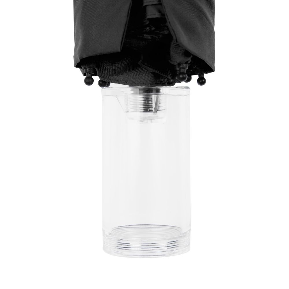 Зонт складной Fillit, черный, черный, купол - эпонж; ручка - пластик; каркас - сталь