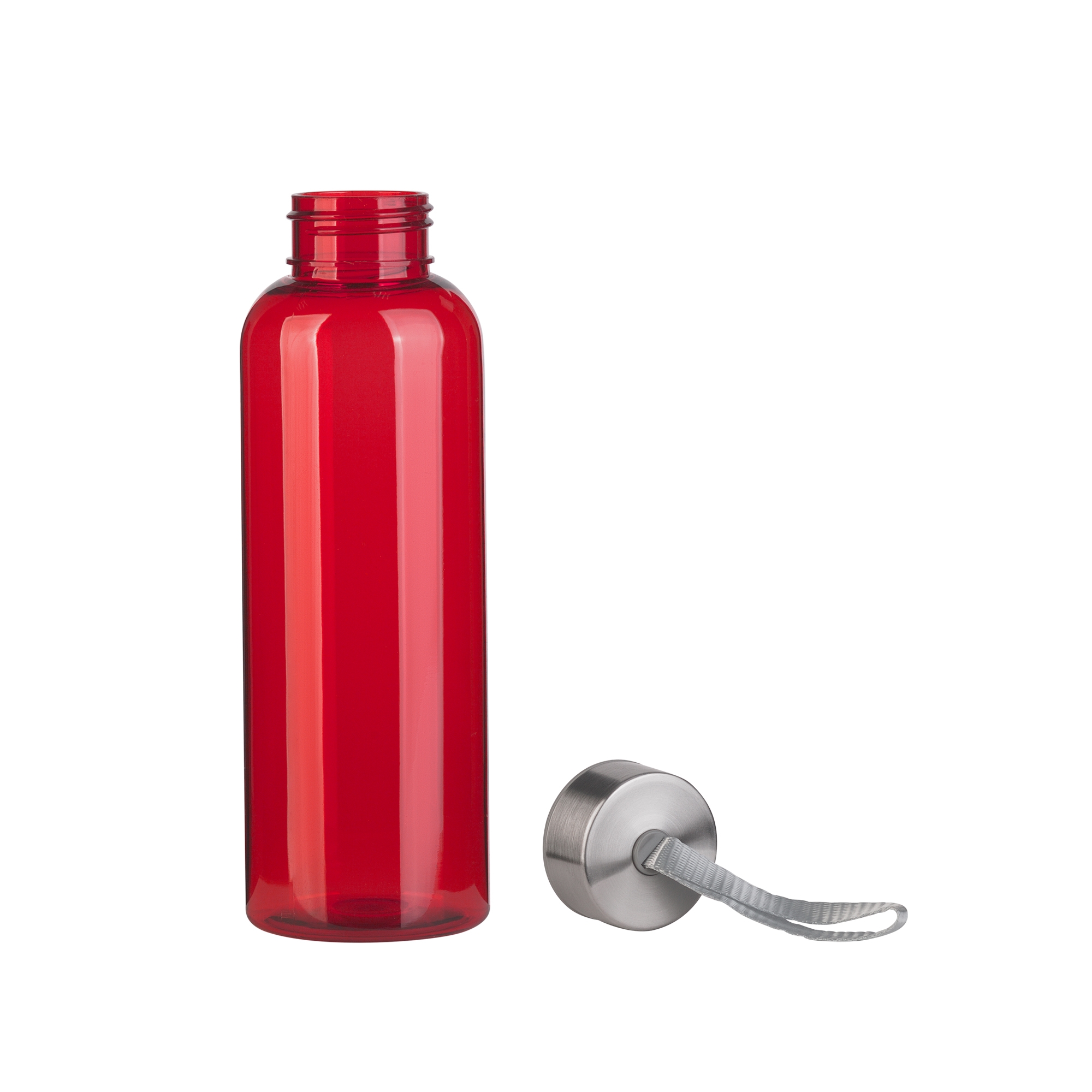 Бутылка для воды "H2O" 500 мл, красный, пластик