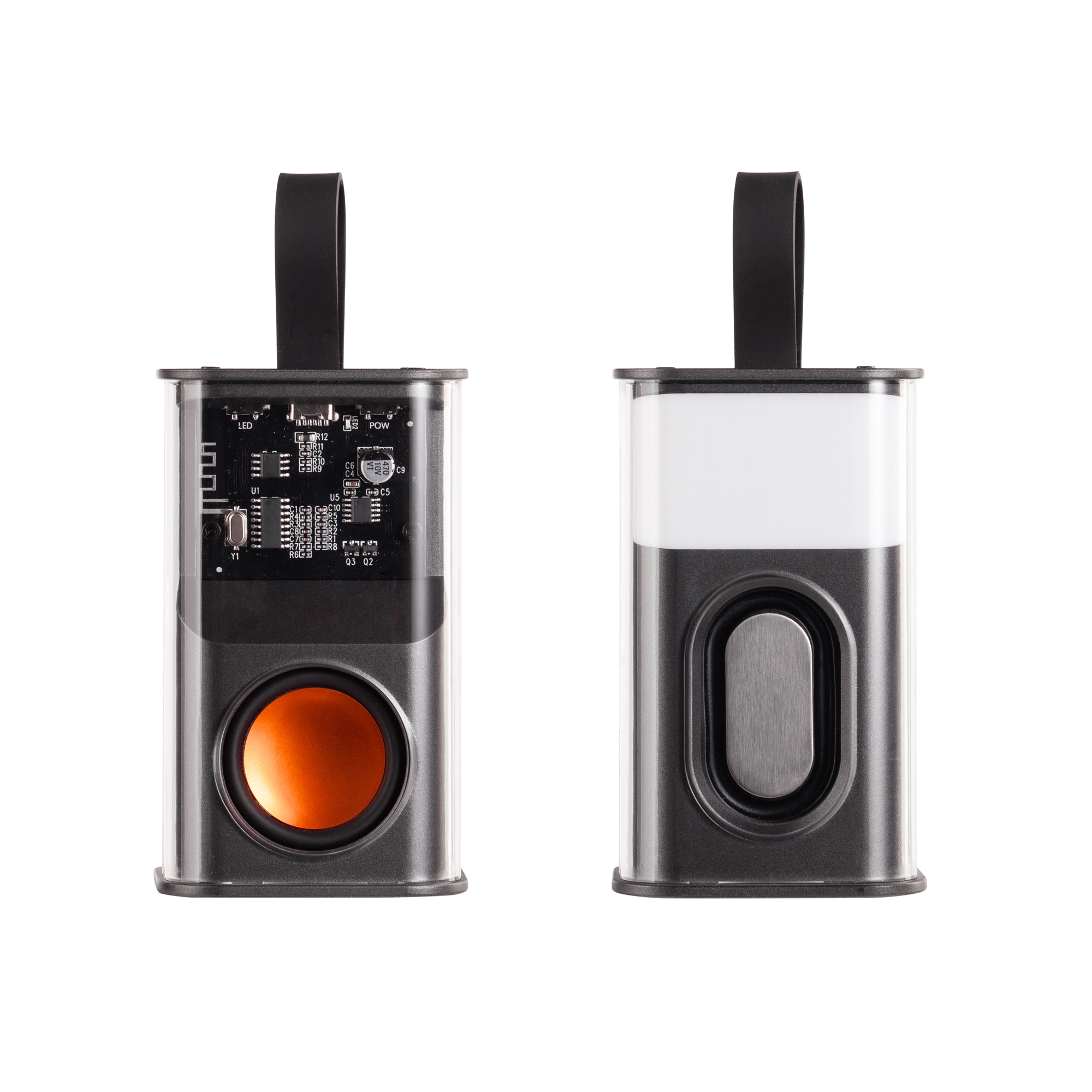 Bluetooth колонка "Hi-Fi" 5Вт с разноцветной подсветкой и прозрачным корпусом, черный, абс-пластик/поликарбонат