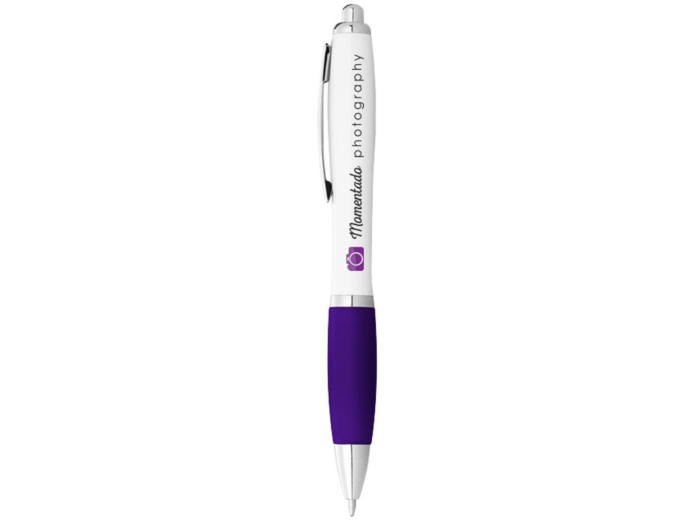 Ручка пластиковая шариковая «Nash», белый, фиолетовый, пластик