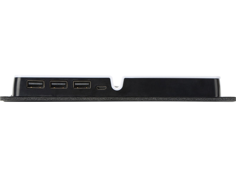 Коврик для мыши со встроенным USB-хабом «Plug», черный, полиэстер