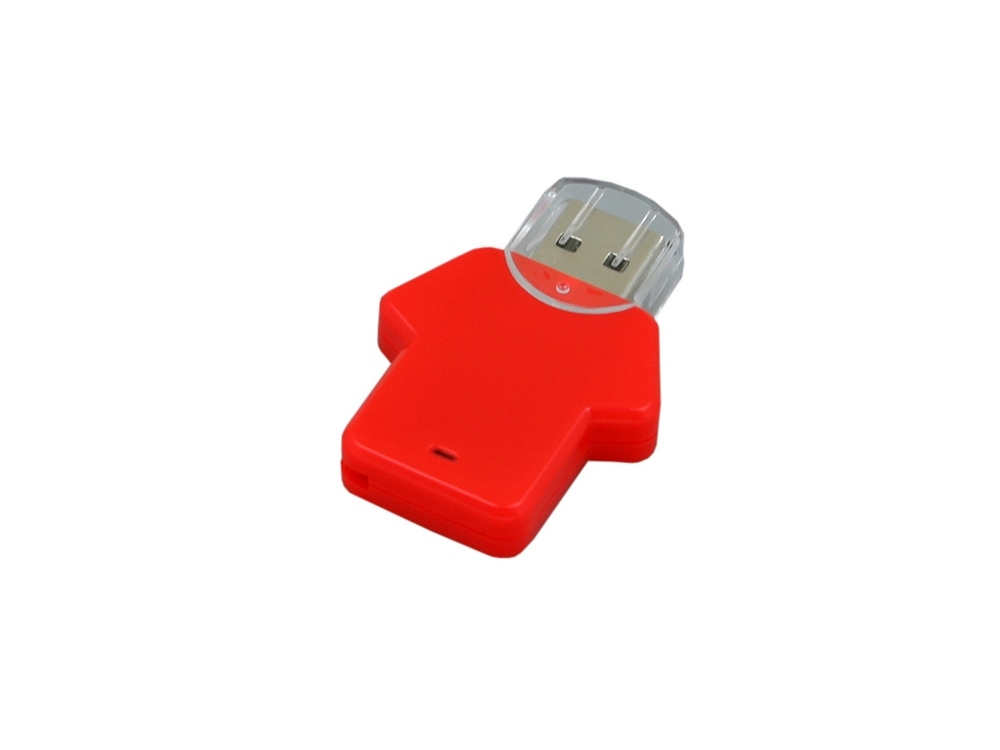USB 2.0- флешка на 64 Гб в виде футболки, красный, пластик