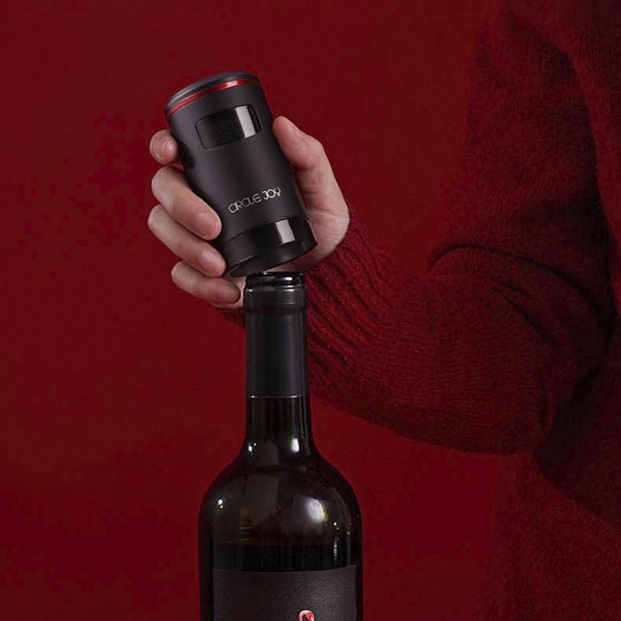 Пробка для вина с системой сохранения давления Circle Joy Electric wine vacuum sealer, пластик, алюминий