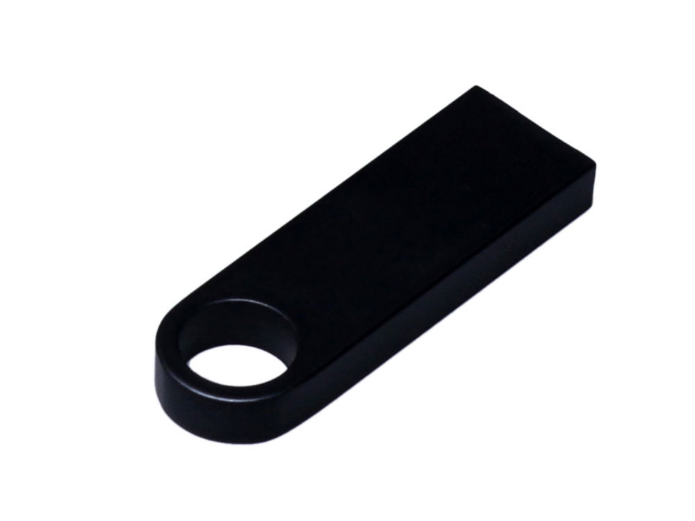 USB 2.0-флешка на 4 Гб с мини чипом и круглым отверстием, черный, металл