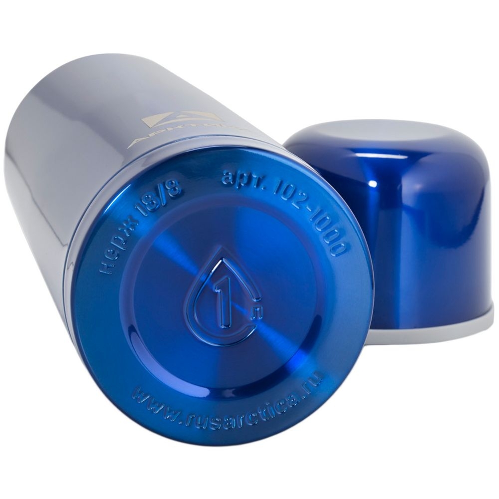 Термос «Арктика Color 1000», синий, синий, корпус - нержавеющая сталь; пробка - пластик
