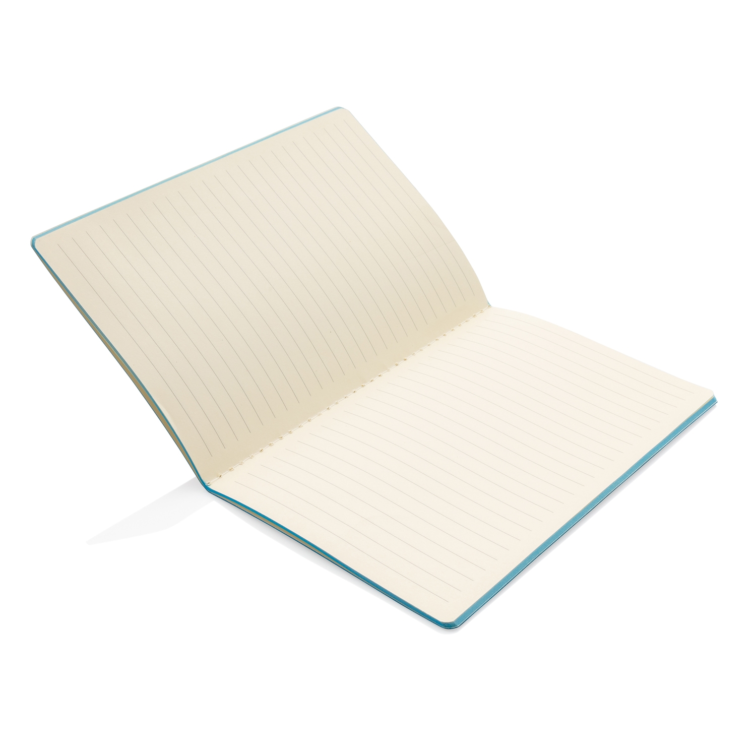 Блокнот в мягкой обложке из PU с цветным срезом, синий, polyurethane; бумага