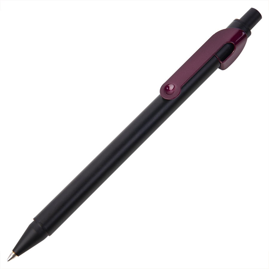 SNAKE, ручка шариковая, бордовый, черный корпус, металл, бордовый, черный, металл