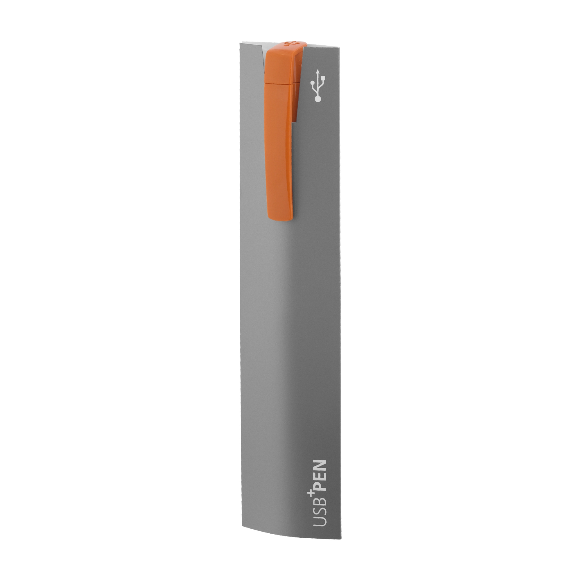 Ручка с флеш-картой USB 8GB «TURNUS M», оранжевый, пластик/металл