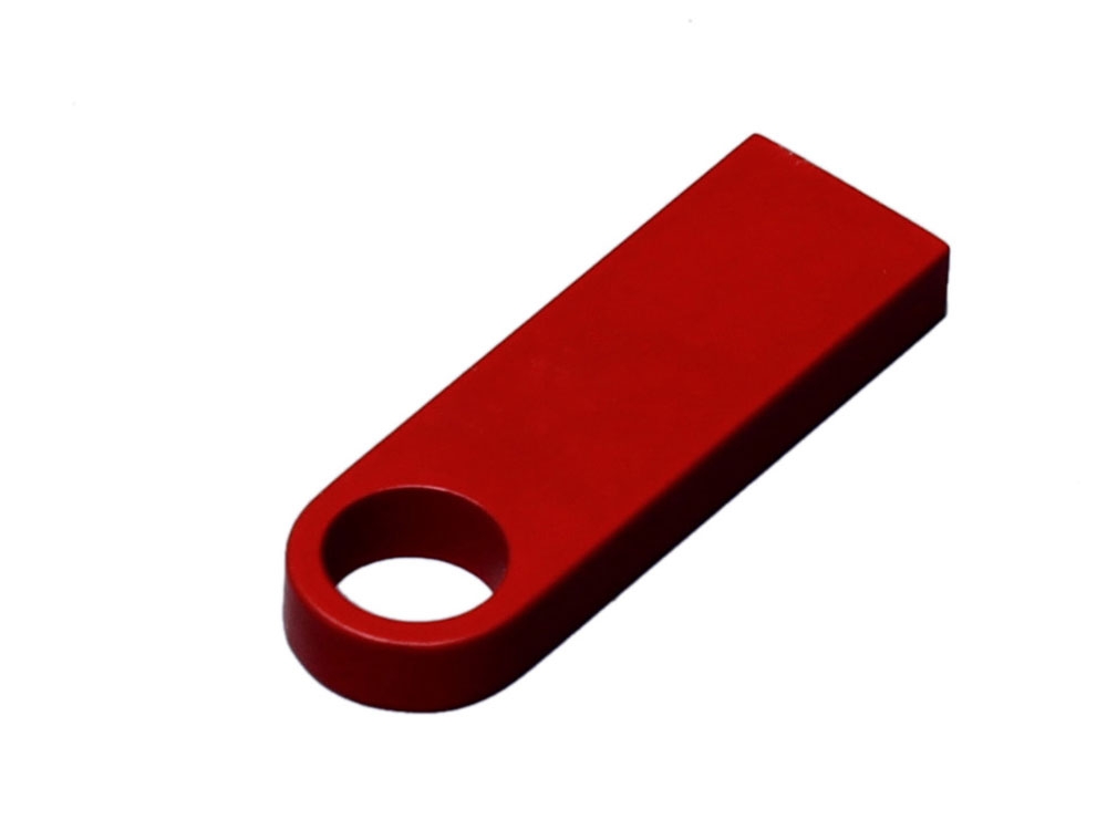 USB 2.0-флешка на 512 Мбайт с мини чипом и круглым отверстием, красный, металл