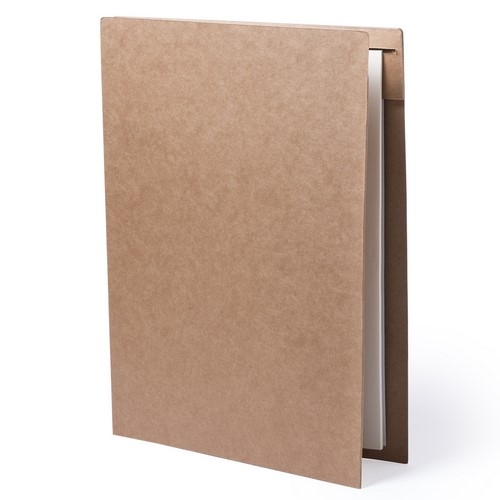Папка BLOGUER A4 с бумажным блоком и ручкой, рециклированный картон, бежевый, картон