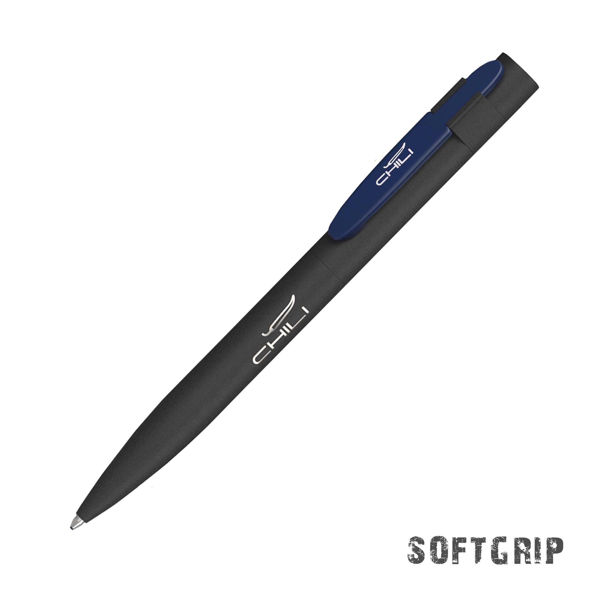Ручка шариковая "Lip SOFTGRIP", синий, металл/soft grip