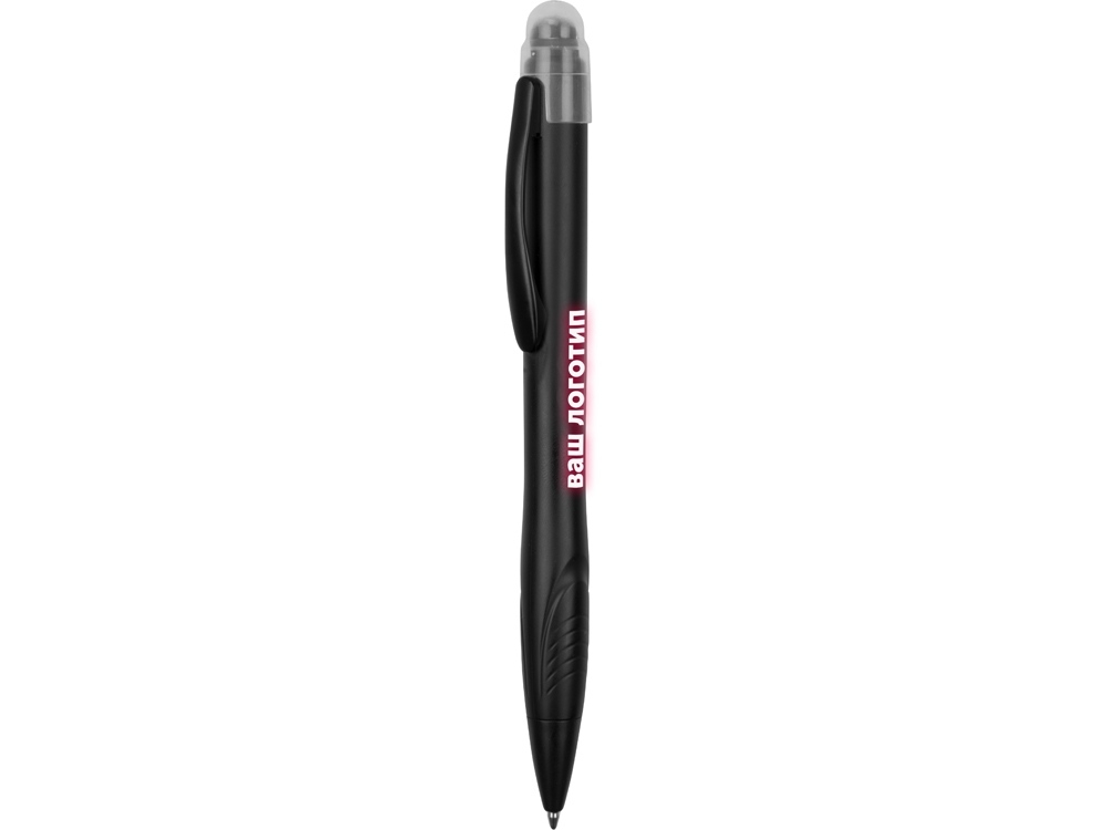 Ручка-стилус шариковая «Light» с подсветкой, черный, пластик, металл