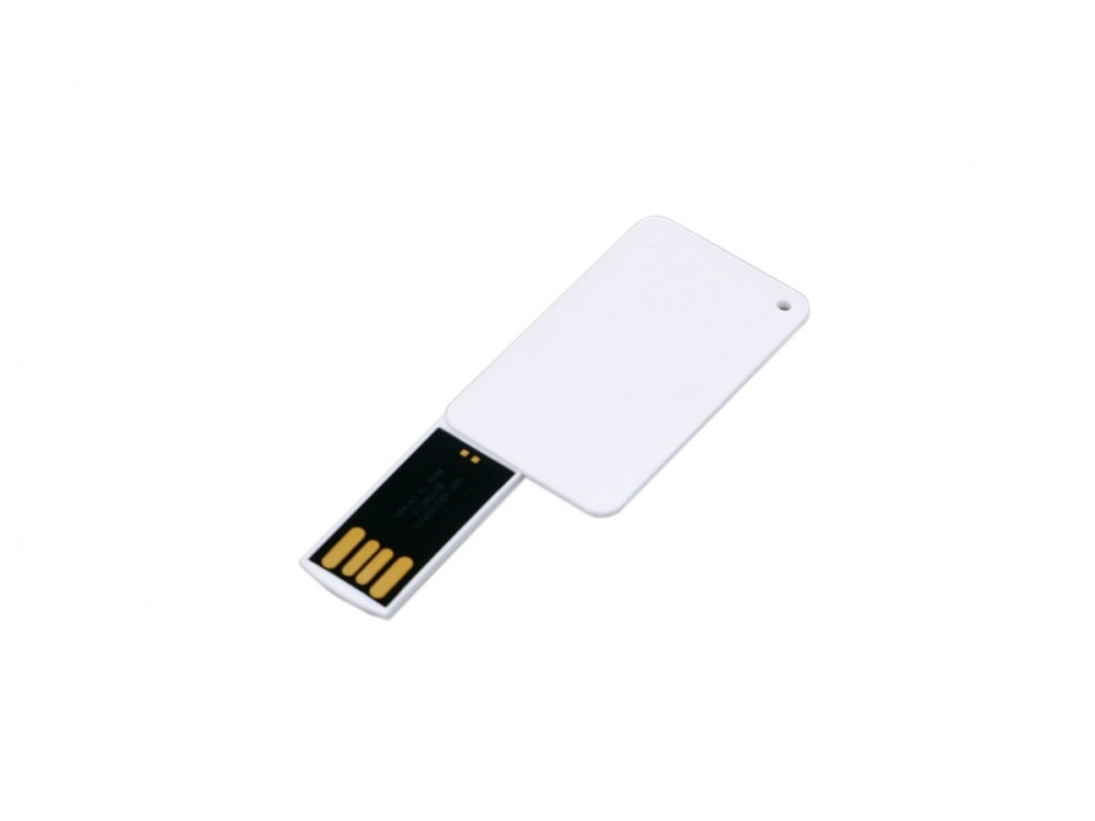 USB 2.0- флешка на 16 Гб в виде пластиковой карточки, белый, пластик