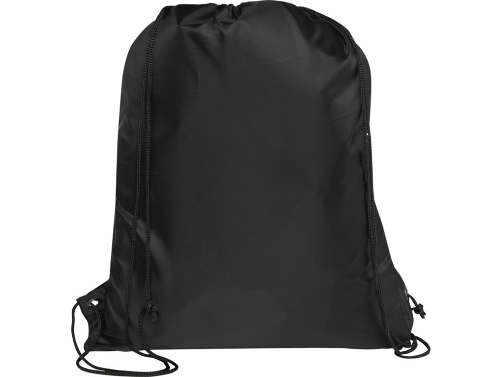 Изолированная сумка со шнурком «Adventure» из переработанных материалов, черный, полиэстер