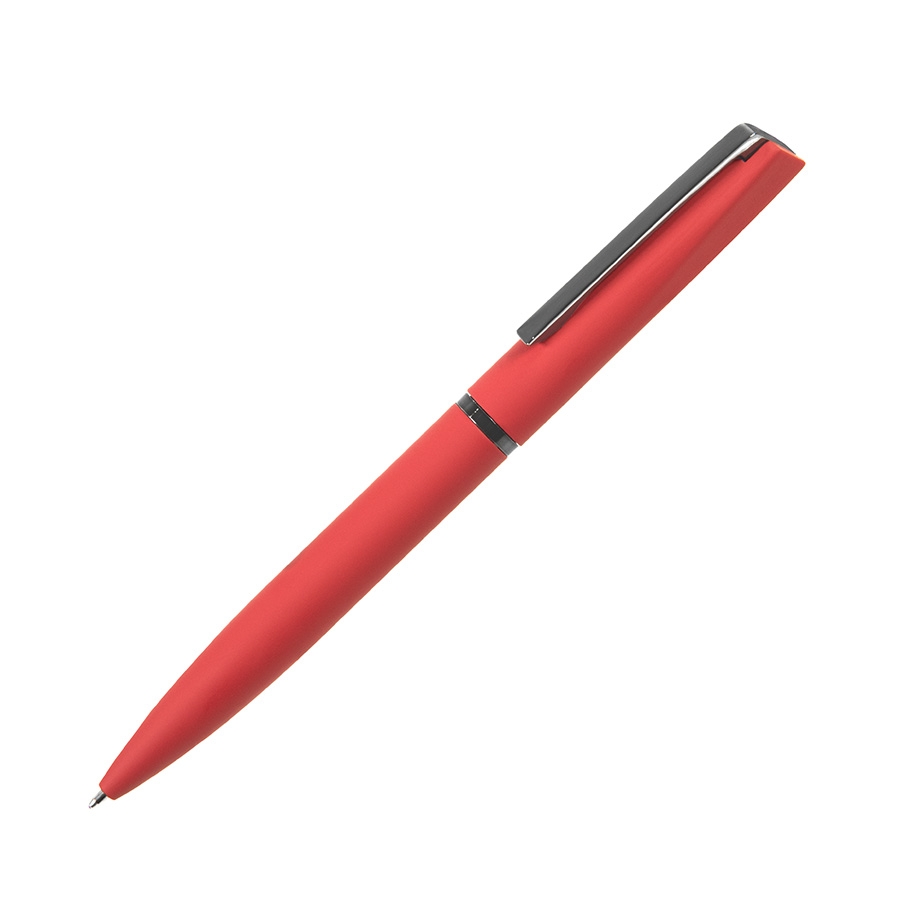FRANCISCA, ручка шариковая, красный/вороненая сталь, металл, пластик, софт-покрытие, красный, латунь, пластик, нержавеющая сталь, софт-покрытие