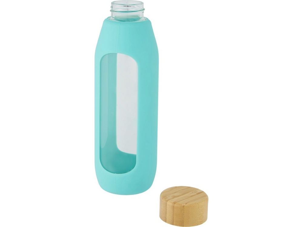 Бутылка в силиконовом чехле «Tidan», бирюзовый, стекло, силикон
