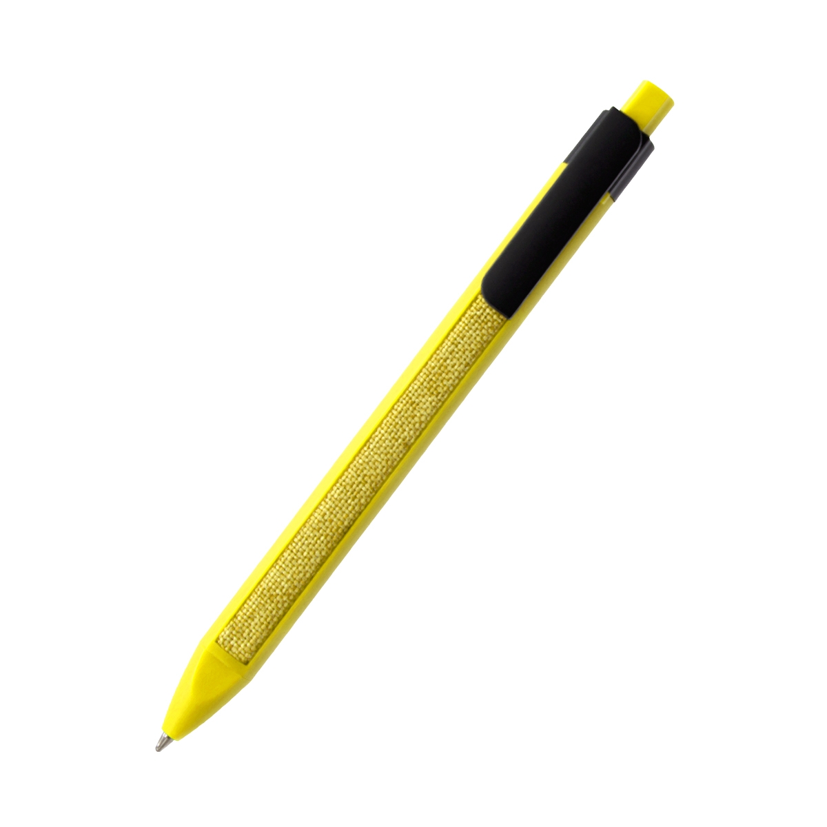 Ручка пластиковая с текстильной вставкой Kan, желтая, желтый