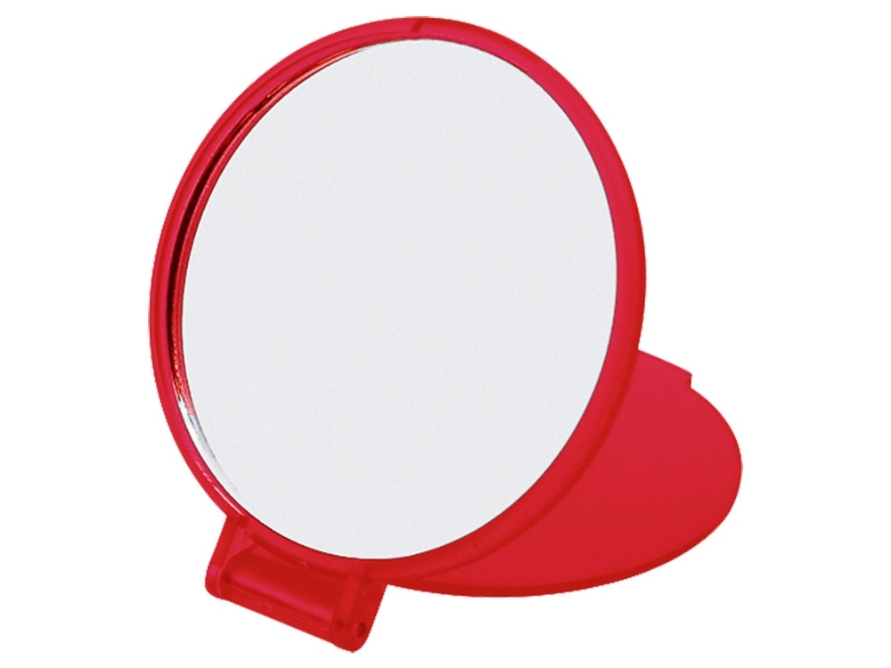 Карманное косметическое зеркало «Красотка», красный, пластик