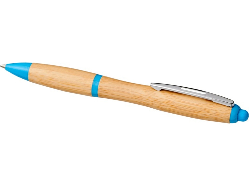 Ручка шариковая «Nash» из бамбука, голубой, пластик