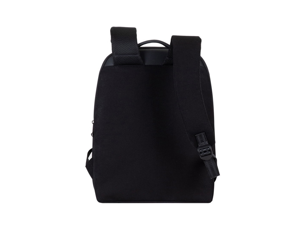 Городской рюкзак для ноутбука до 14", черный, полиэстер, кожзам