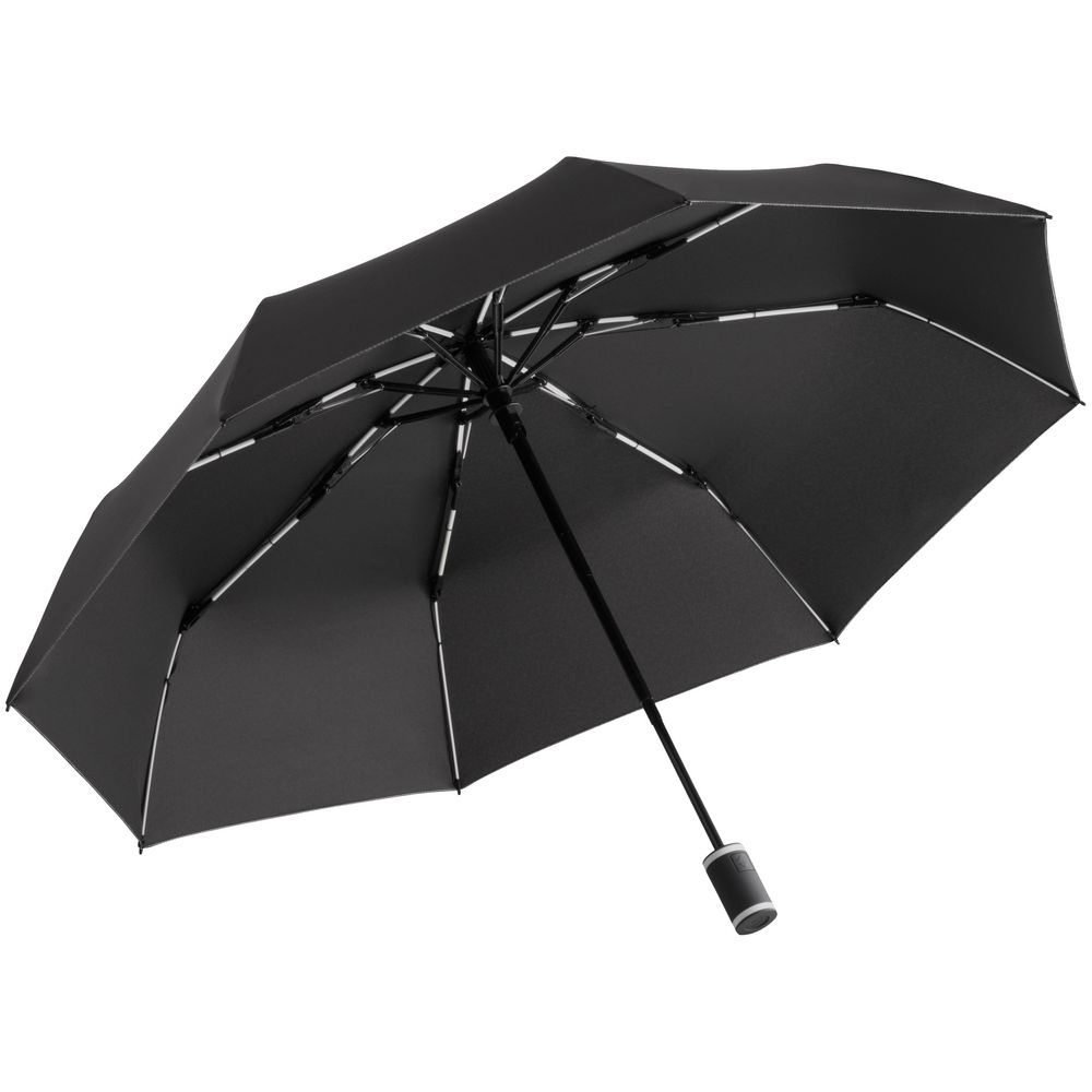 Зонт складной AOC Mini с цветными спицами, белый, белый, 190t; ручка - пластик, купол - эпонж, сталь, покрытие софт-тач; каркас - стеклопластик