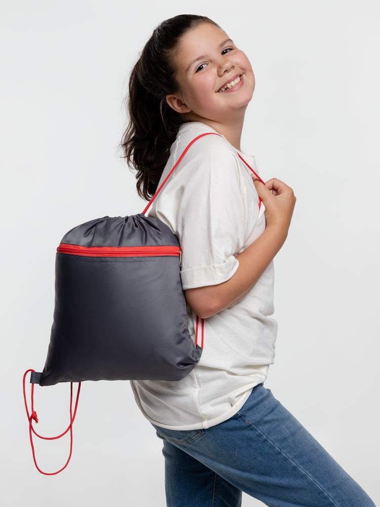 Детский рюкзак Novice, серый с красным, красный, серый