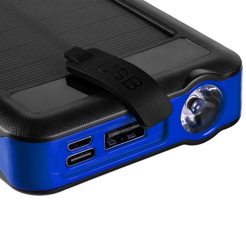 Аккумулятор с беспроводной зарядкой Holiday Maker Wireless, 10000 мАч, синий, пластик