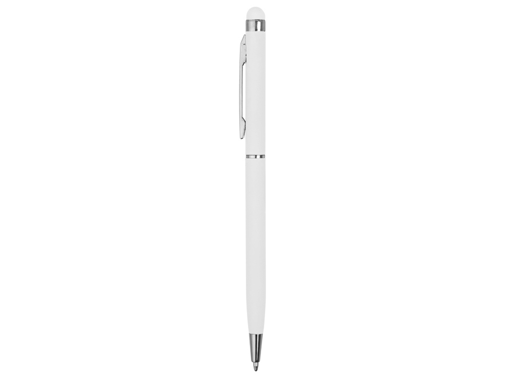 Ручка-стилус металлическая шариковая «Jucy Soft» soft-touch, белый, soft touch