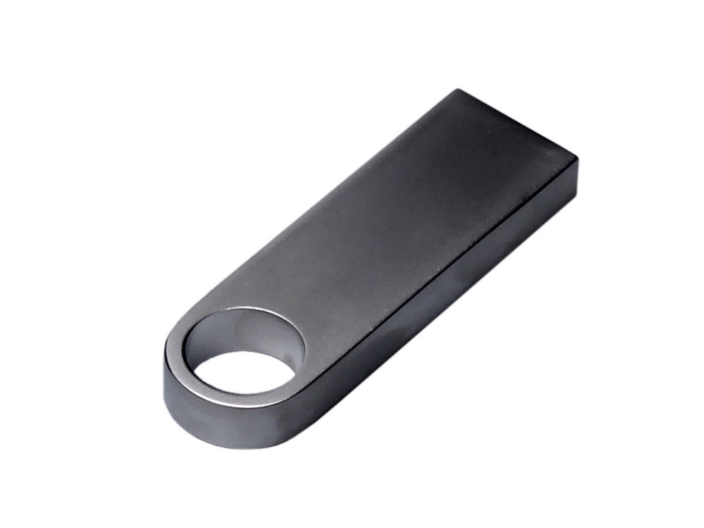 USB 2.0-флешка на 512 Мбайт с мини чипом и круглым отверстием, серебристый, металл