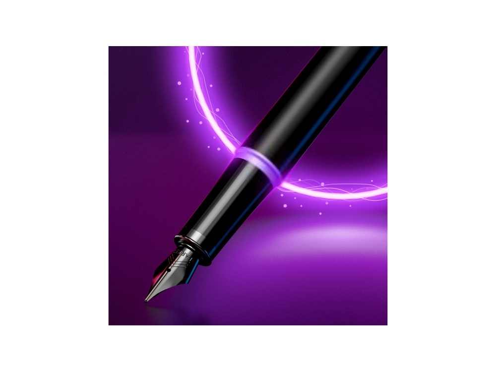Ручка перьевая Parker «IM Vibrant Rings Flame Amethyst Purple», черный, фиолетовый, металл