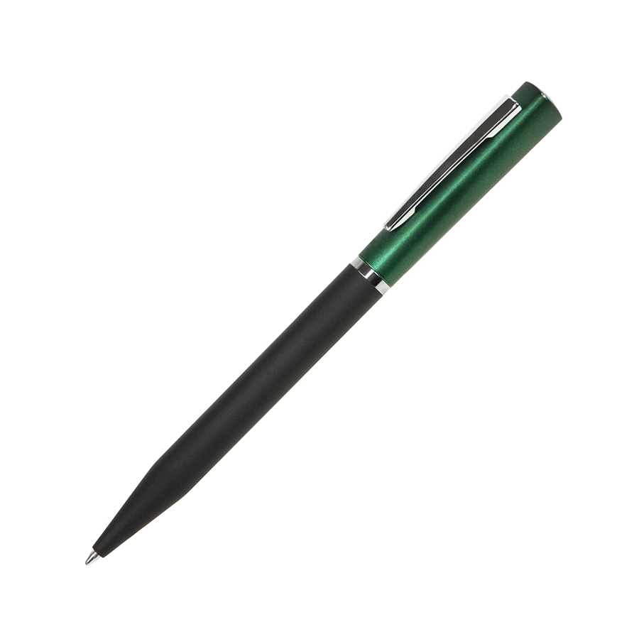 M1, ручка шариковая, черный/зеленый, пластик, металл, софт-покрытие, зеленый, черный, пластик, металл, софт-покрытие