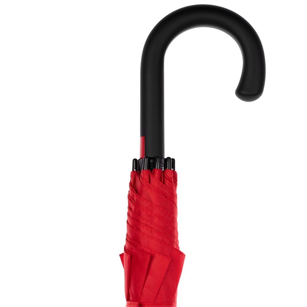 Зонт-трость Undercolor с цветными спицами, красный, красный