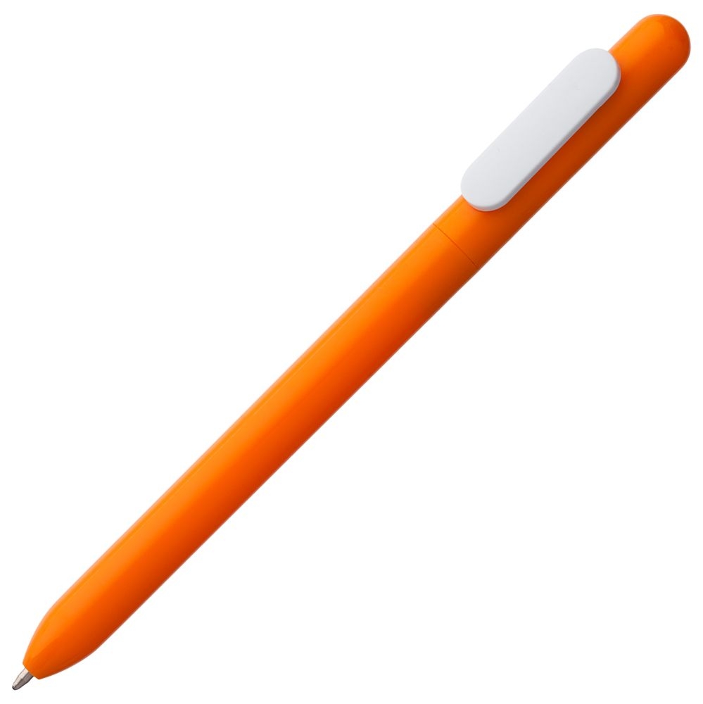 Ручка шариковая Swiper, оранжевая с белым, белый, оранжевый, пластик