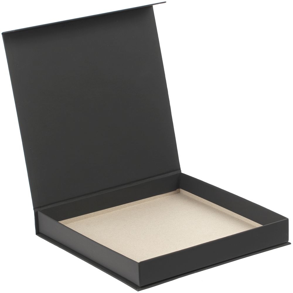 Коробка Modum, черная, черный, покрытие софт-тач; переплетный картон